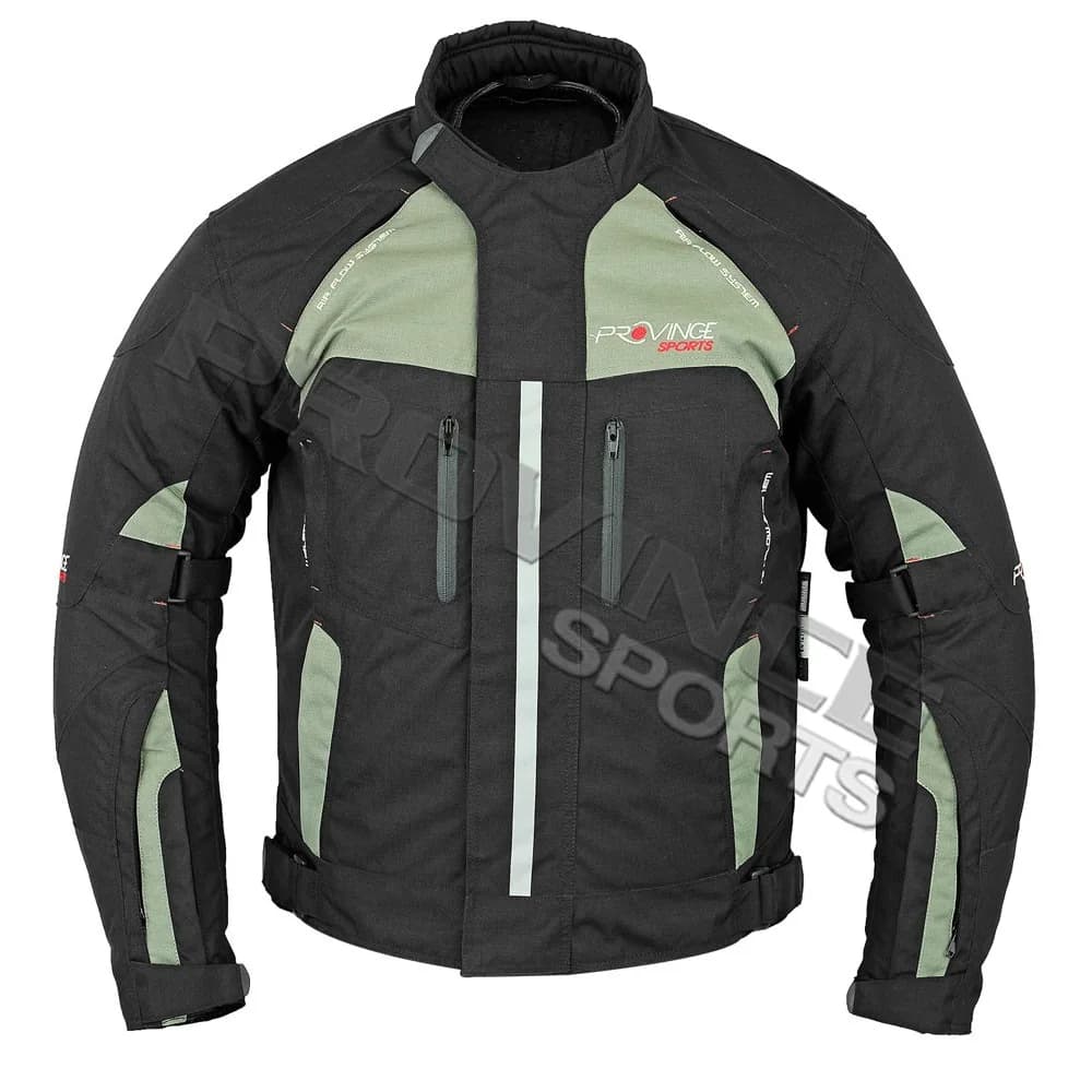 Black and Olive Textile Motorcycle Touring Jacket