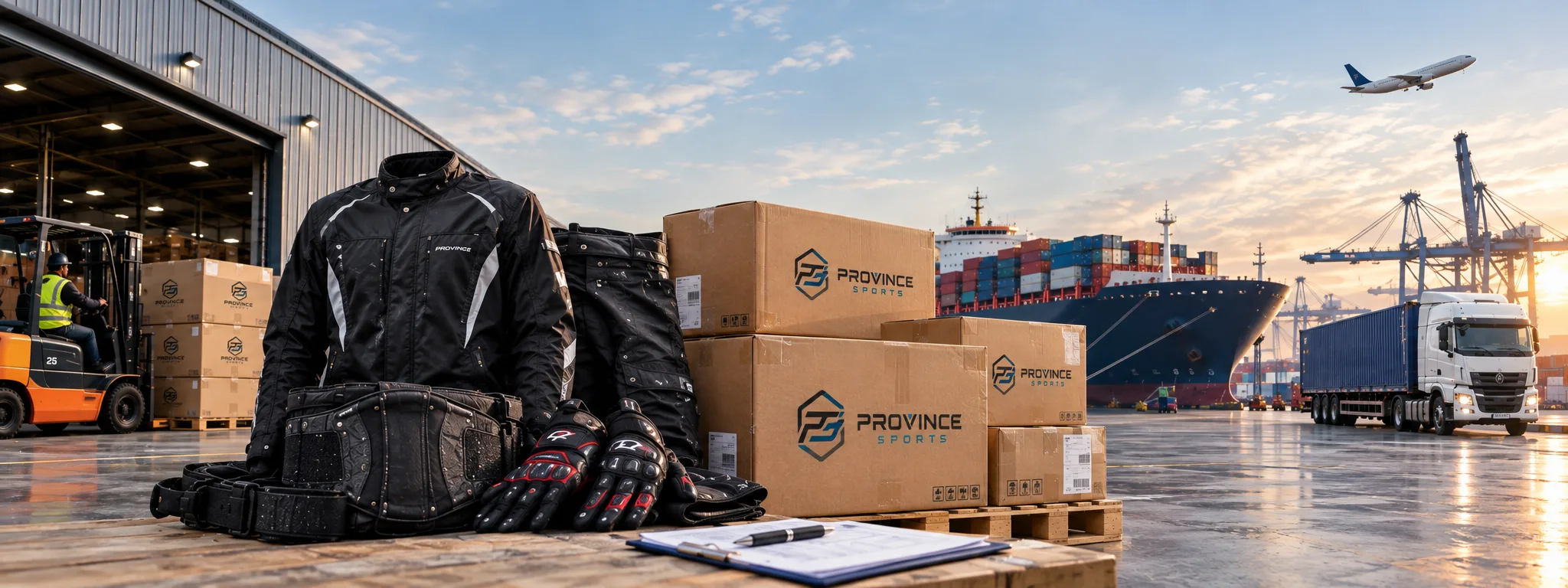 Export logistics — shipping to four continents