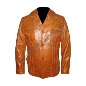 Fashion Leather Jacket brown-PS-009